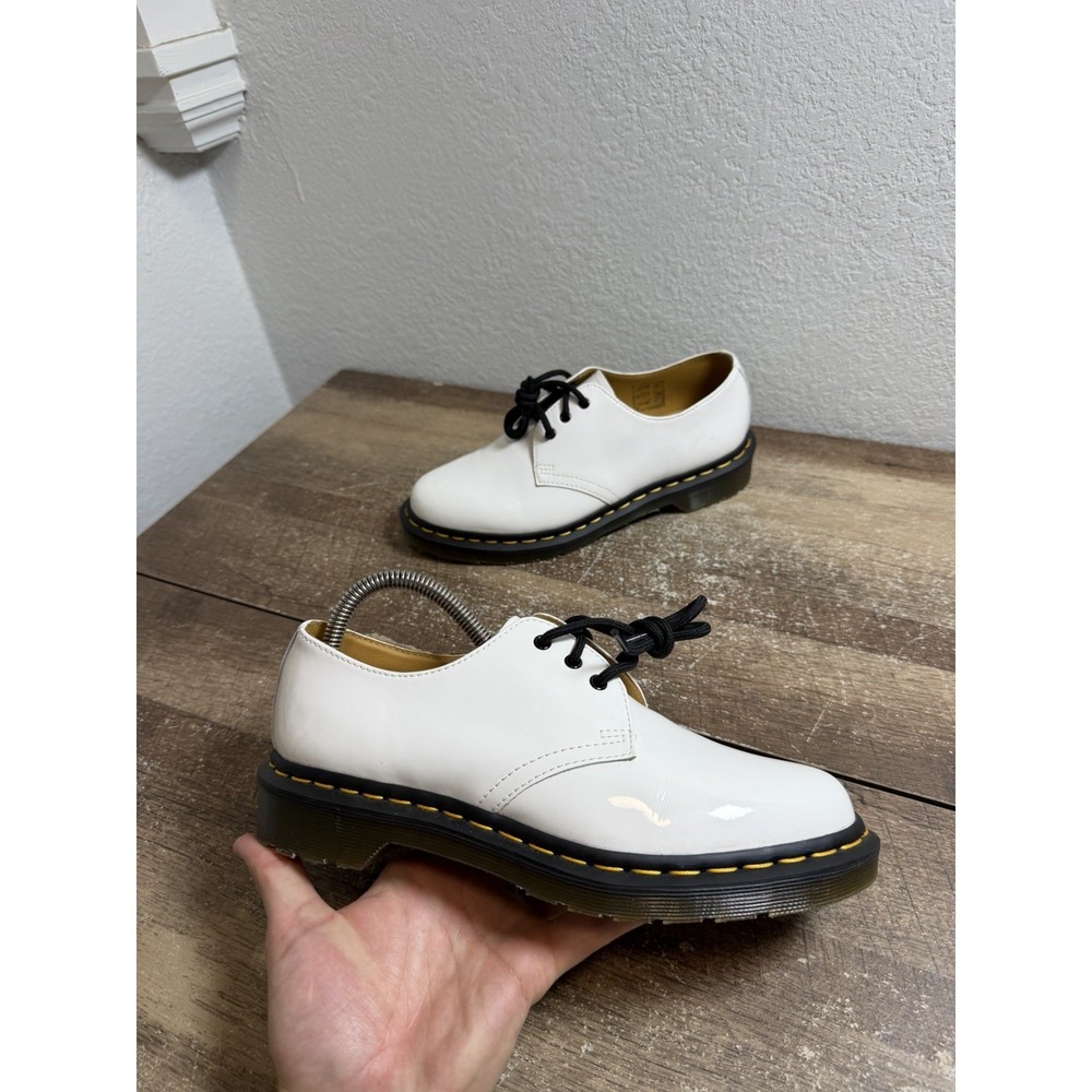 Dr. Martens‎ 1461 Patent Leather Lamper White Oxford Women's Size 7 Shoes